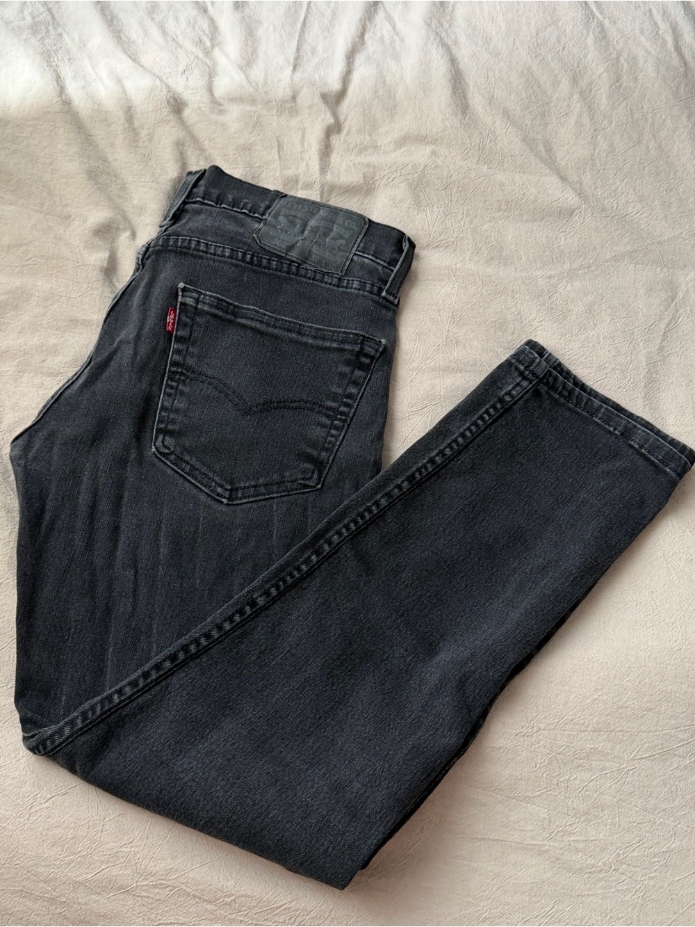 Levi's 502 30x30 Black Slim Straight Jeans